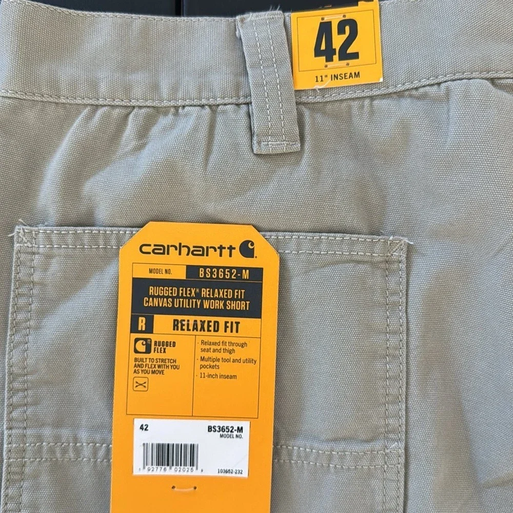 New Carhartt Rugged Flex Relaxed Fit Canvas‎ Utility Work Shorts 42 Gorpcore